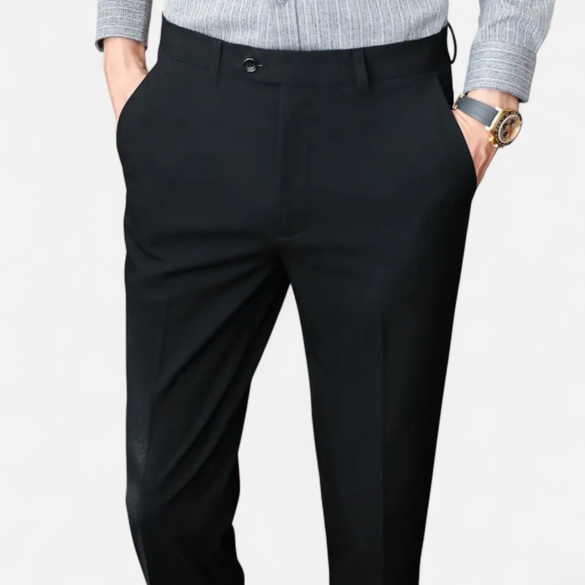 Valenta Mode | Męskie Spodnie Garniturowe Krótkie, Bez Prasowania