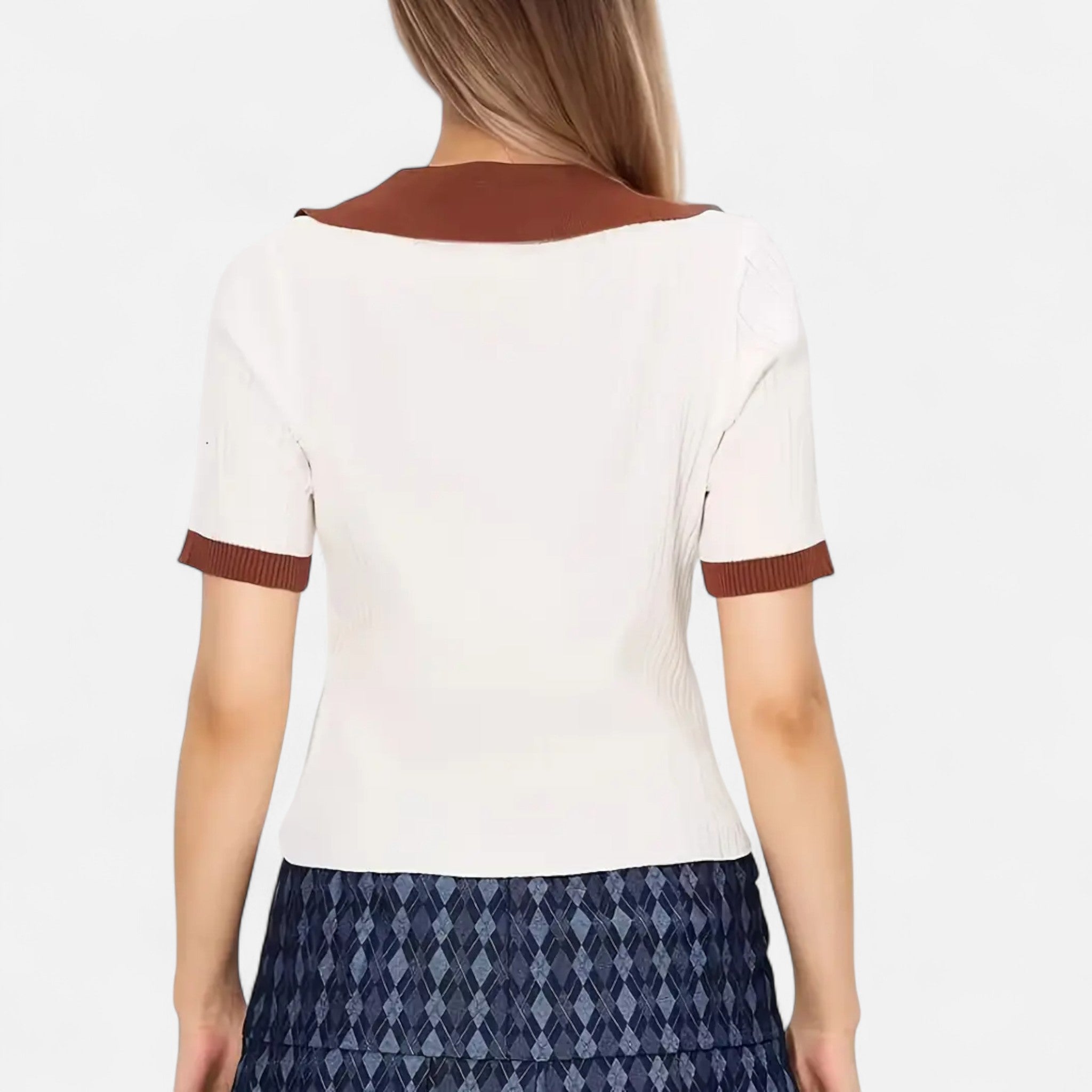 Valenta Mode | Damska Koszula Retro – Krótki Rękaw i Kolorowy Styl