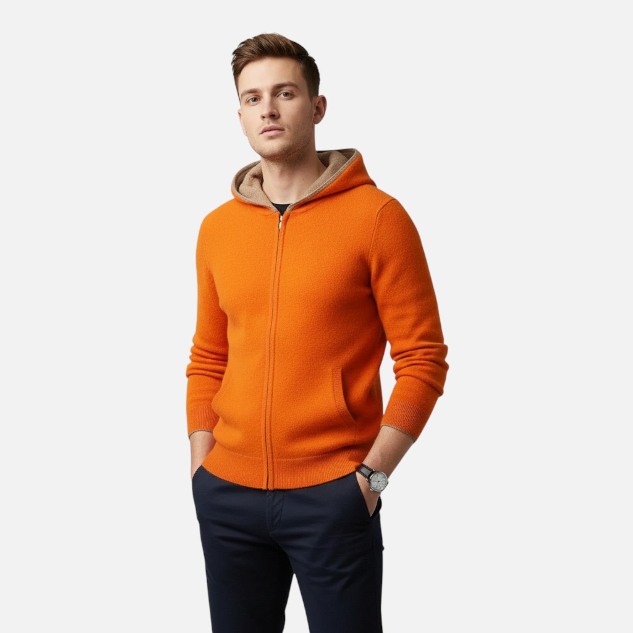 Valenta Mode | Męska Luźna Kardiganowa Bluza z Kapturem