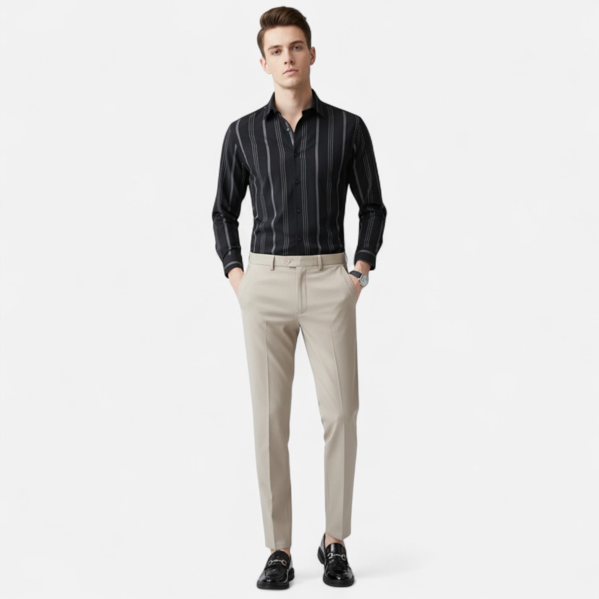 Valenta Mode | Męskie Spodnie Garniturowe Krótkie, Bez Prasowania