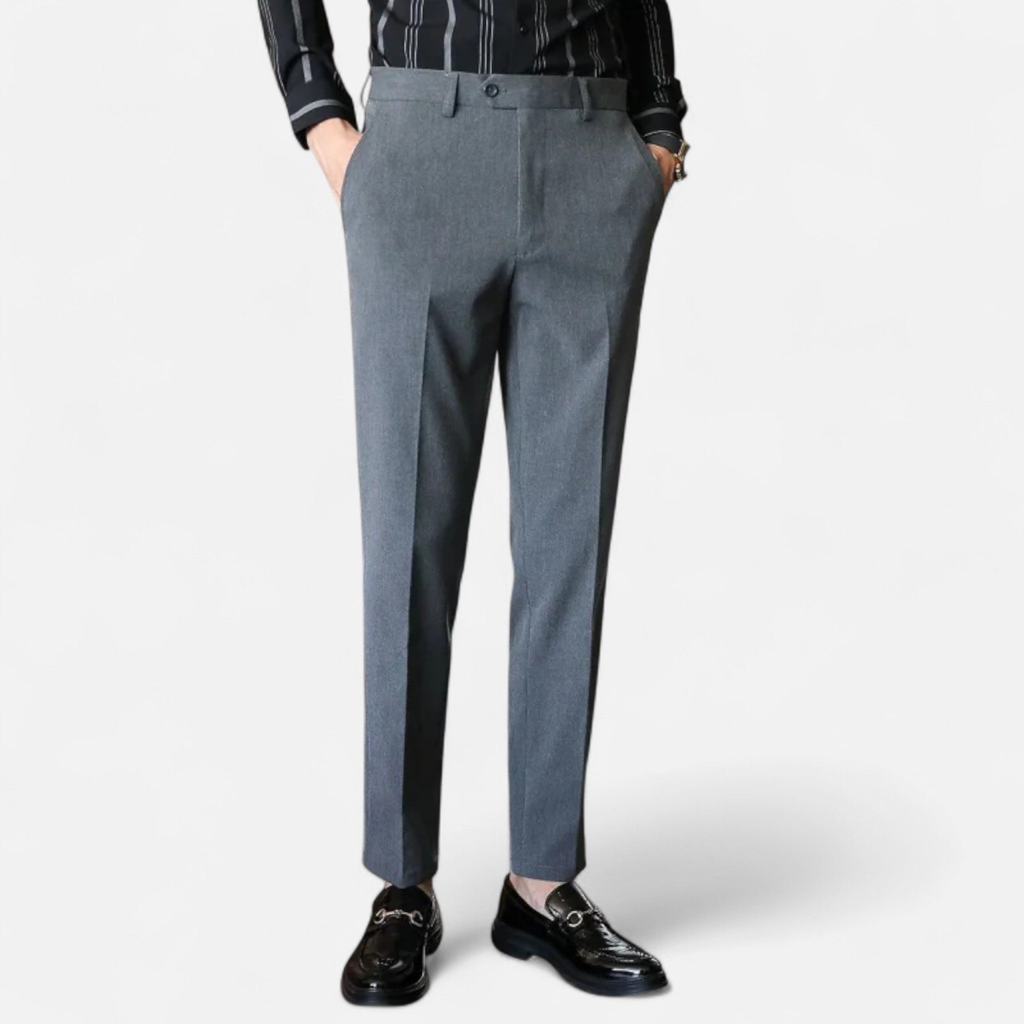 Valenta Mode | Męskie Spodnie Garniturowe Krótkie, Bez Prasowania