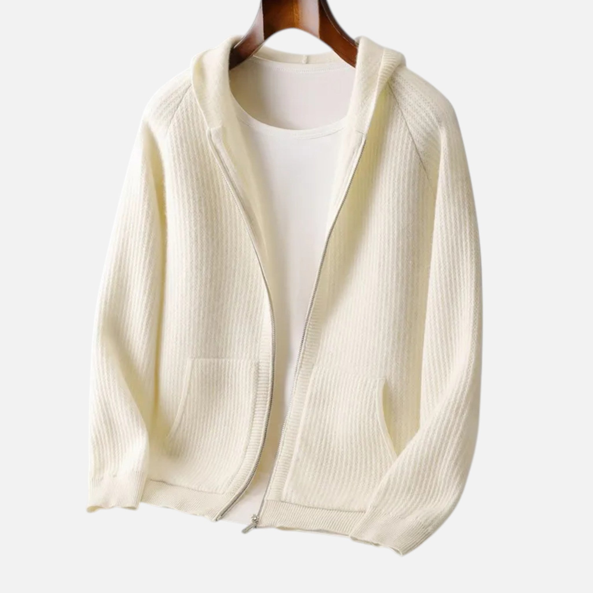 Valenta Mode | Męska Luźna Kardiganowa Bluza z Kapturem