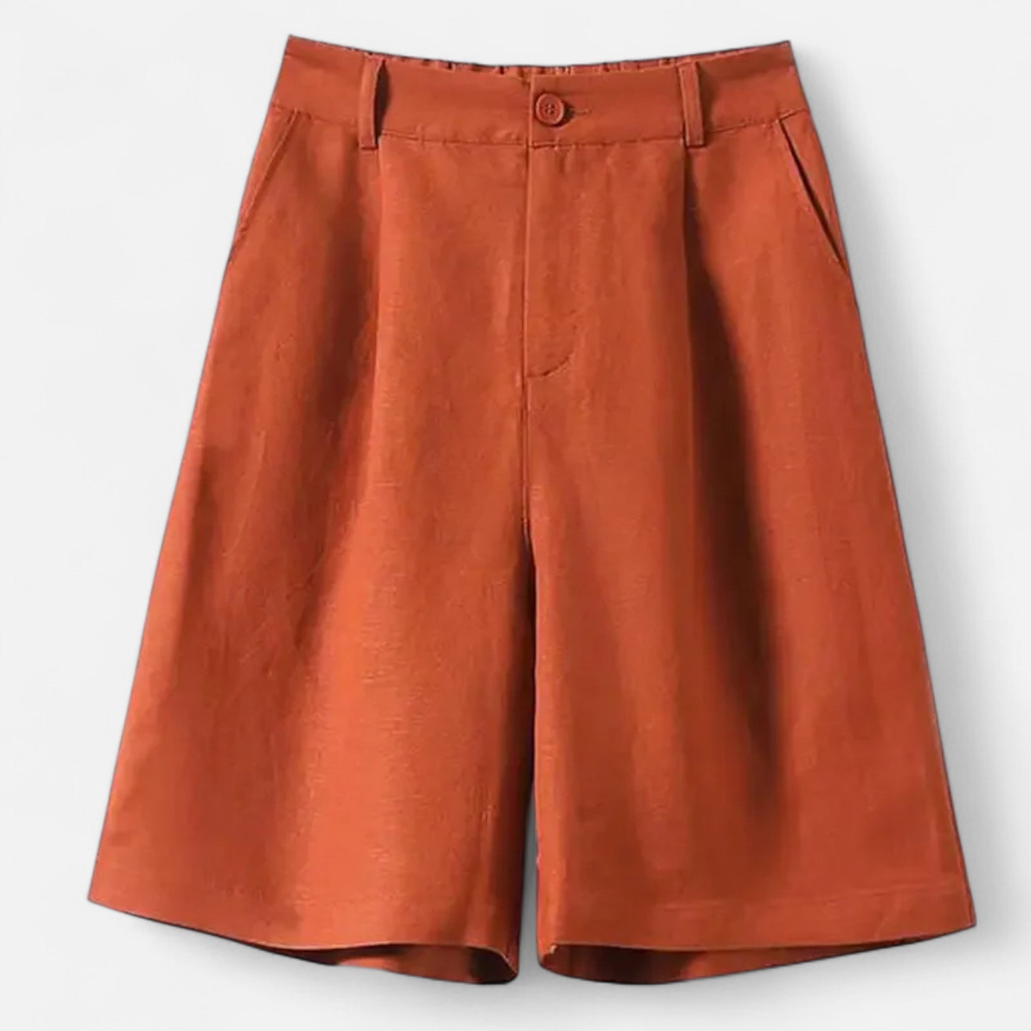 Valenta Mode | Damskie Lniane Szorty Retro – Klasyczny Krój