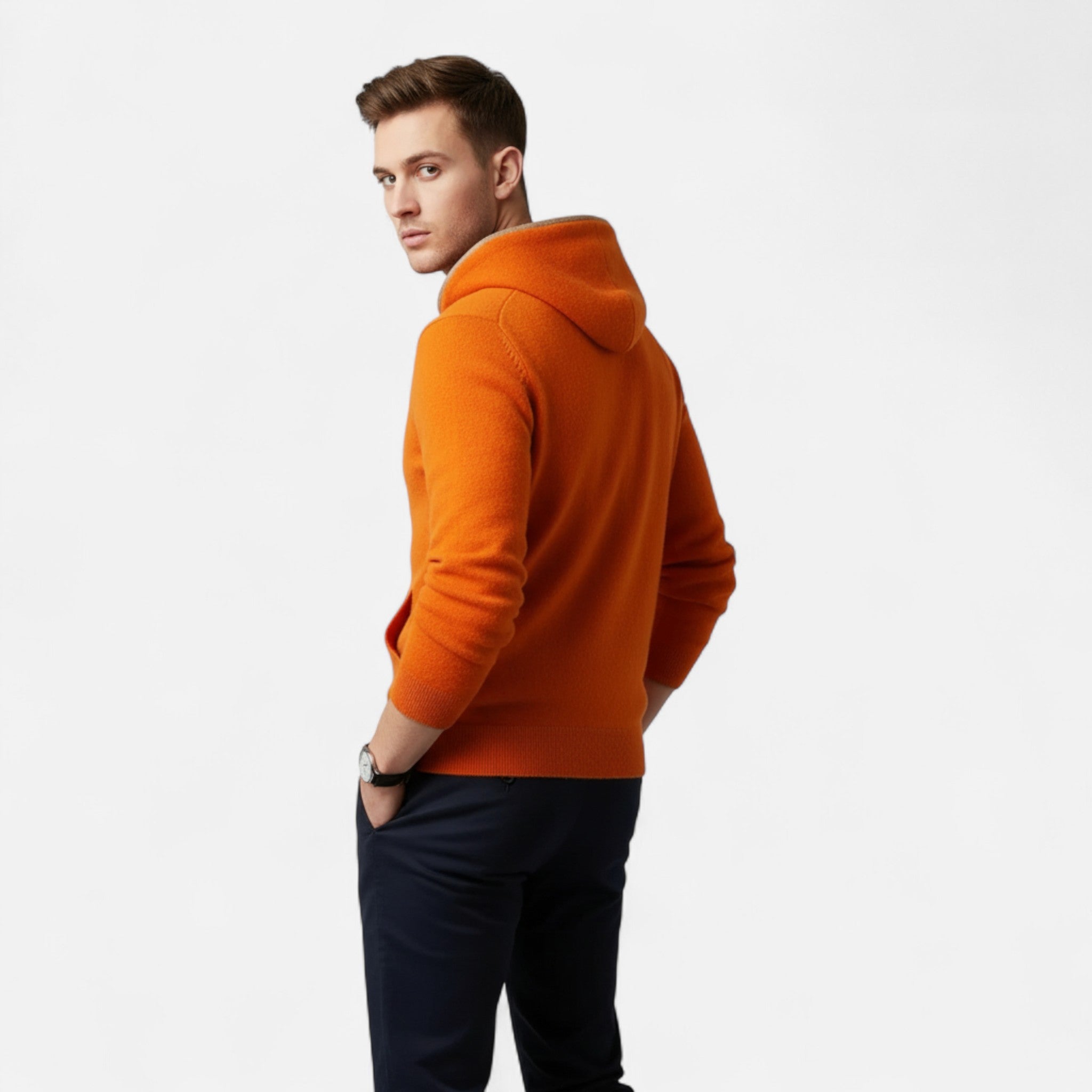 Valenta Mode | Męska Luźna Kardiganowa Bluza z Kapturem