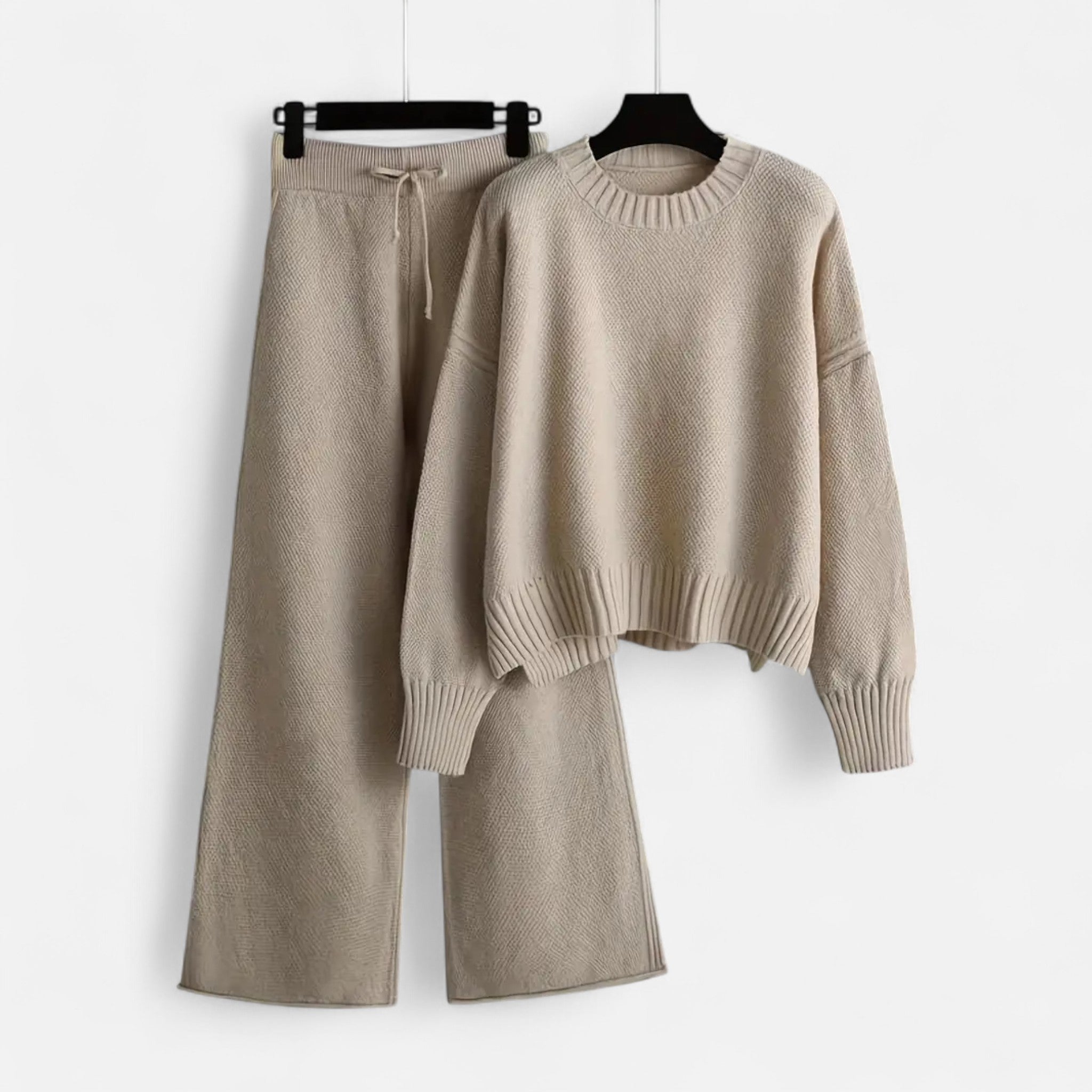 Valenta Mode | Damski Komplet – Luźny Sweter i Spodnie Wide Leg