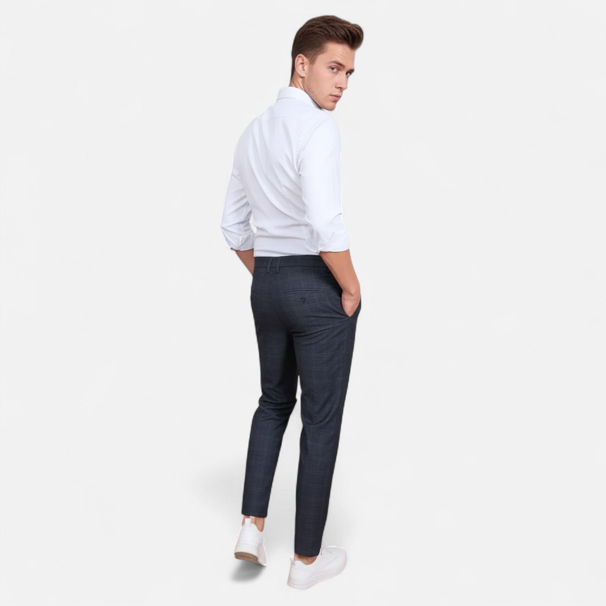 Valenta Mode | Męskie Eleganckie Skrócone Spodnie Biznesowe