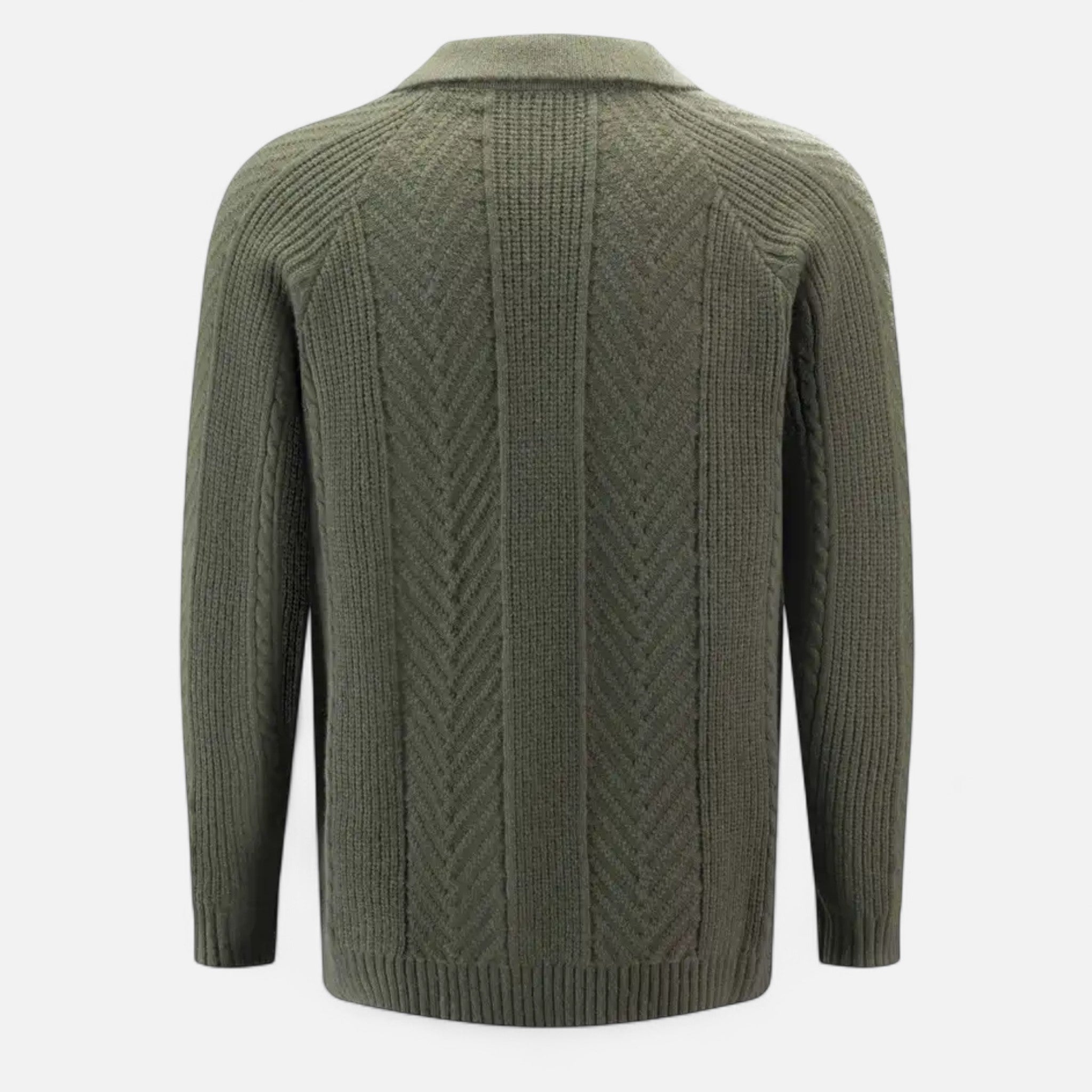 Valenta Mode | Męski Retro Sweter z Półotwartym Dekoltem – Styl i Ciepło w Jednym