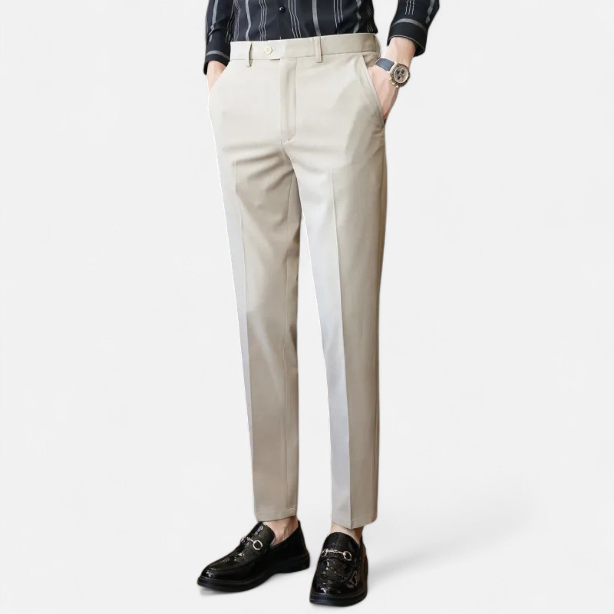 Valenta Mode | Męskie Spodnie Garniturowe Krótkie, Bez Prasowania