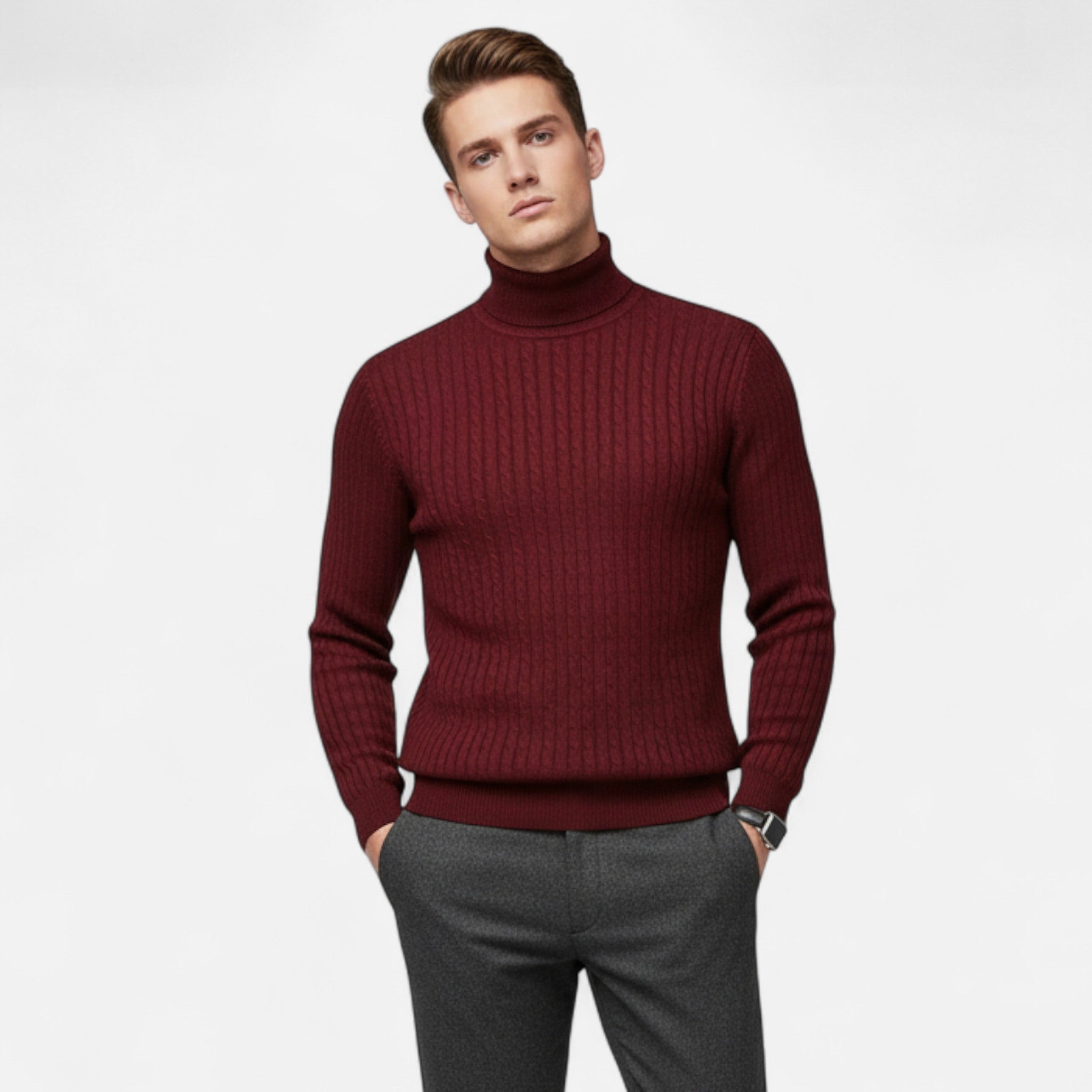 Valenta Mode | Męski Sweter z Golfem – Ponadczasowa Elegancja