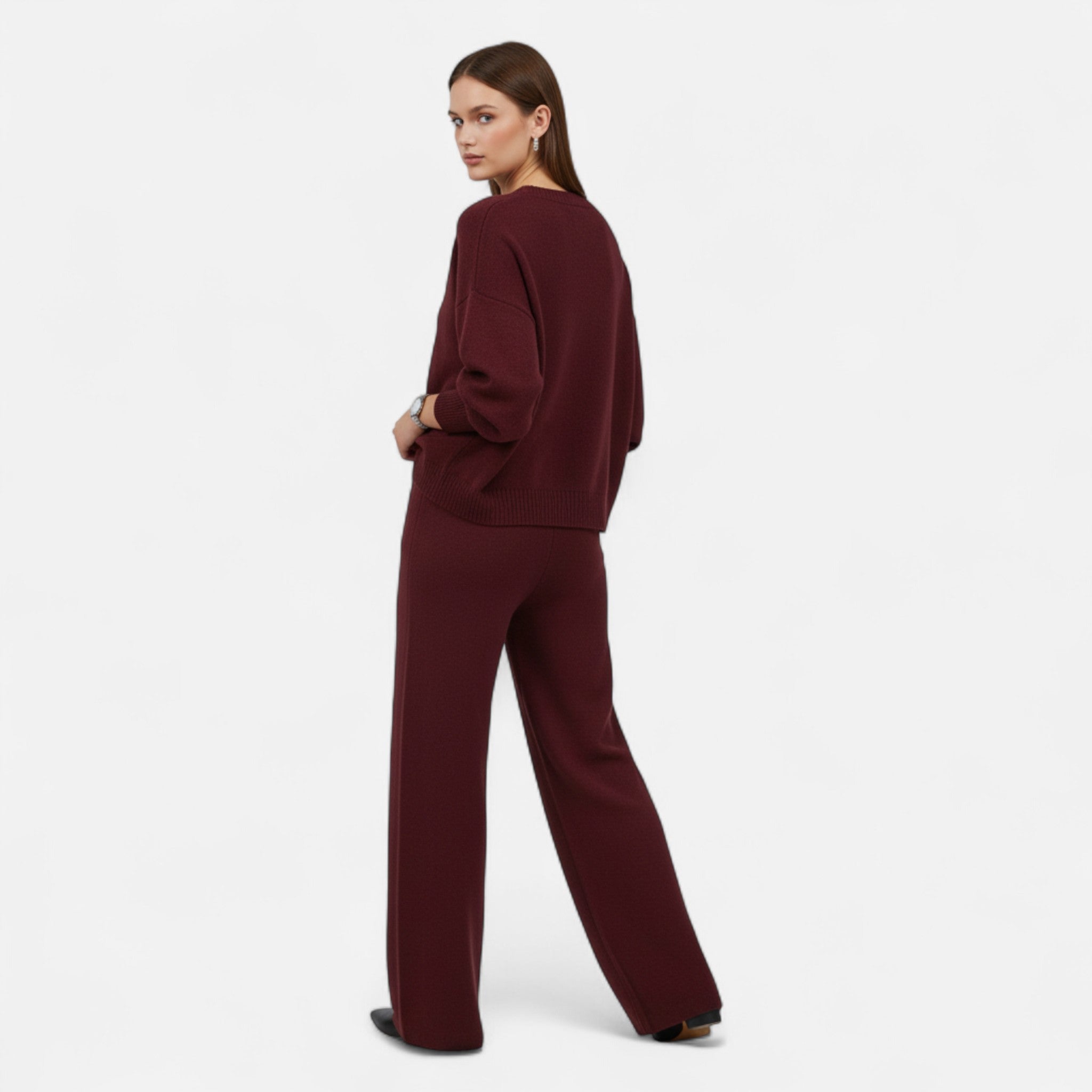 Valenta Mode | Damski Komplet – Luźny Sweter i Spodnie Wide Leg