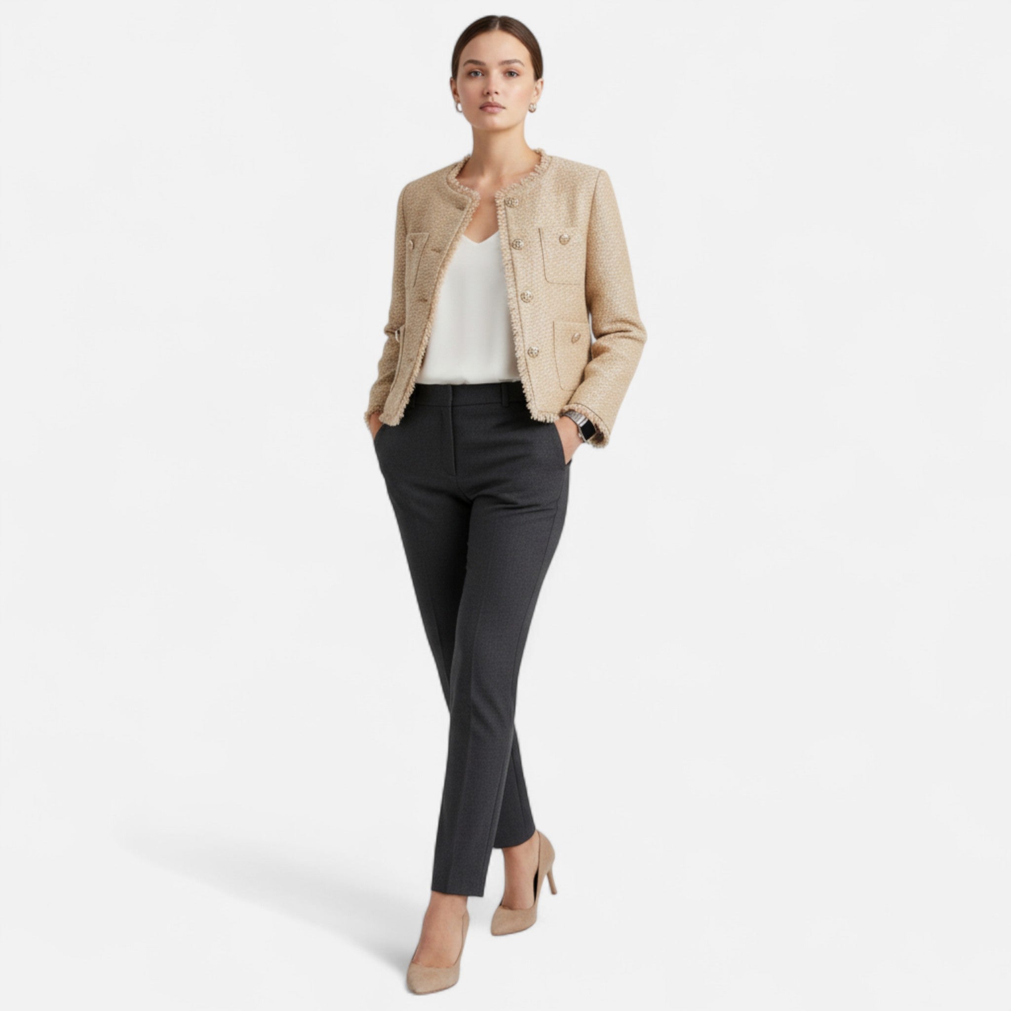 Valenta Mode | Damska Elegancka Marynarka Tweedowa – Ponadczasowy Styl