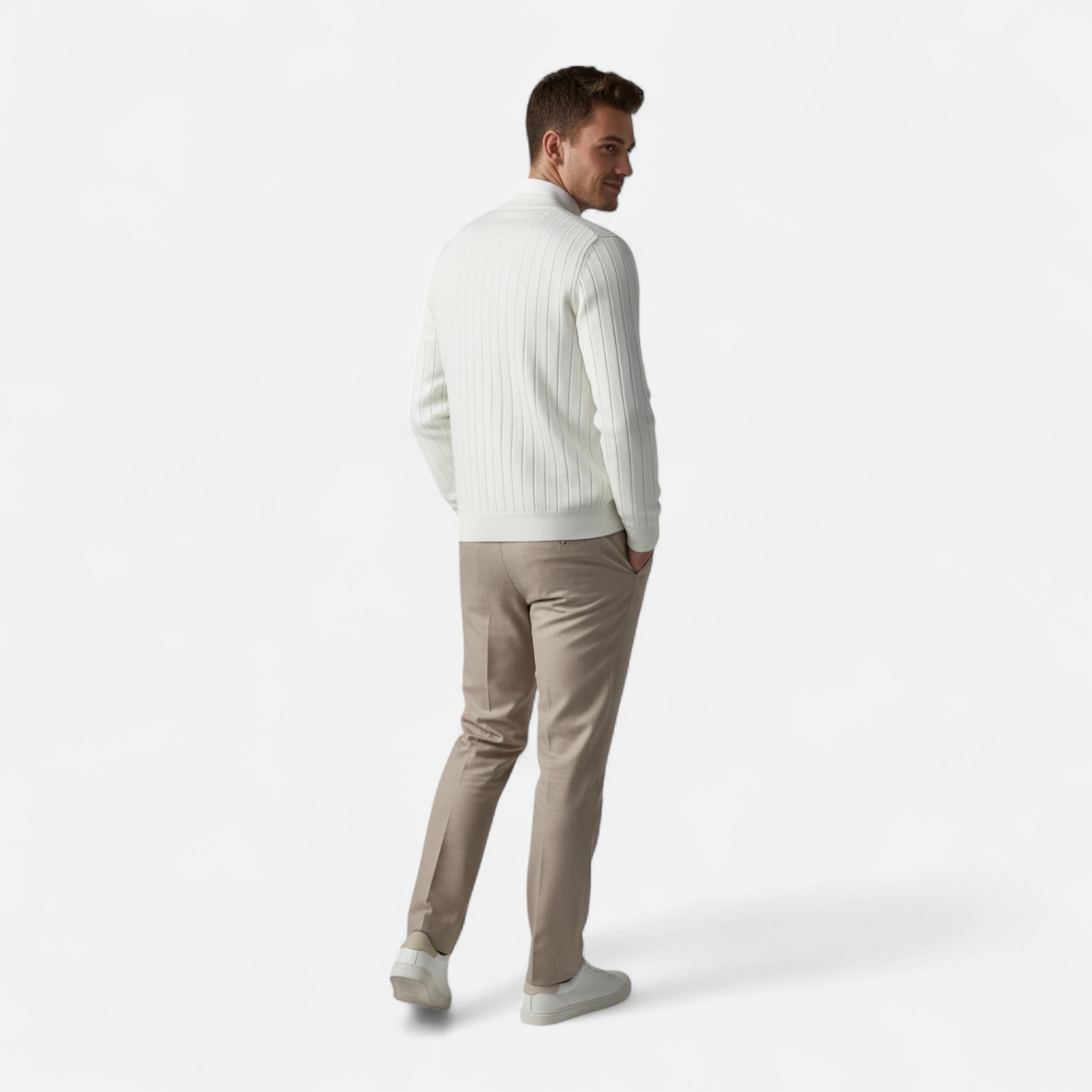 Valenta Mode | Męski Kardigan z Wełny – Slim Fit i Dekolt V