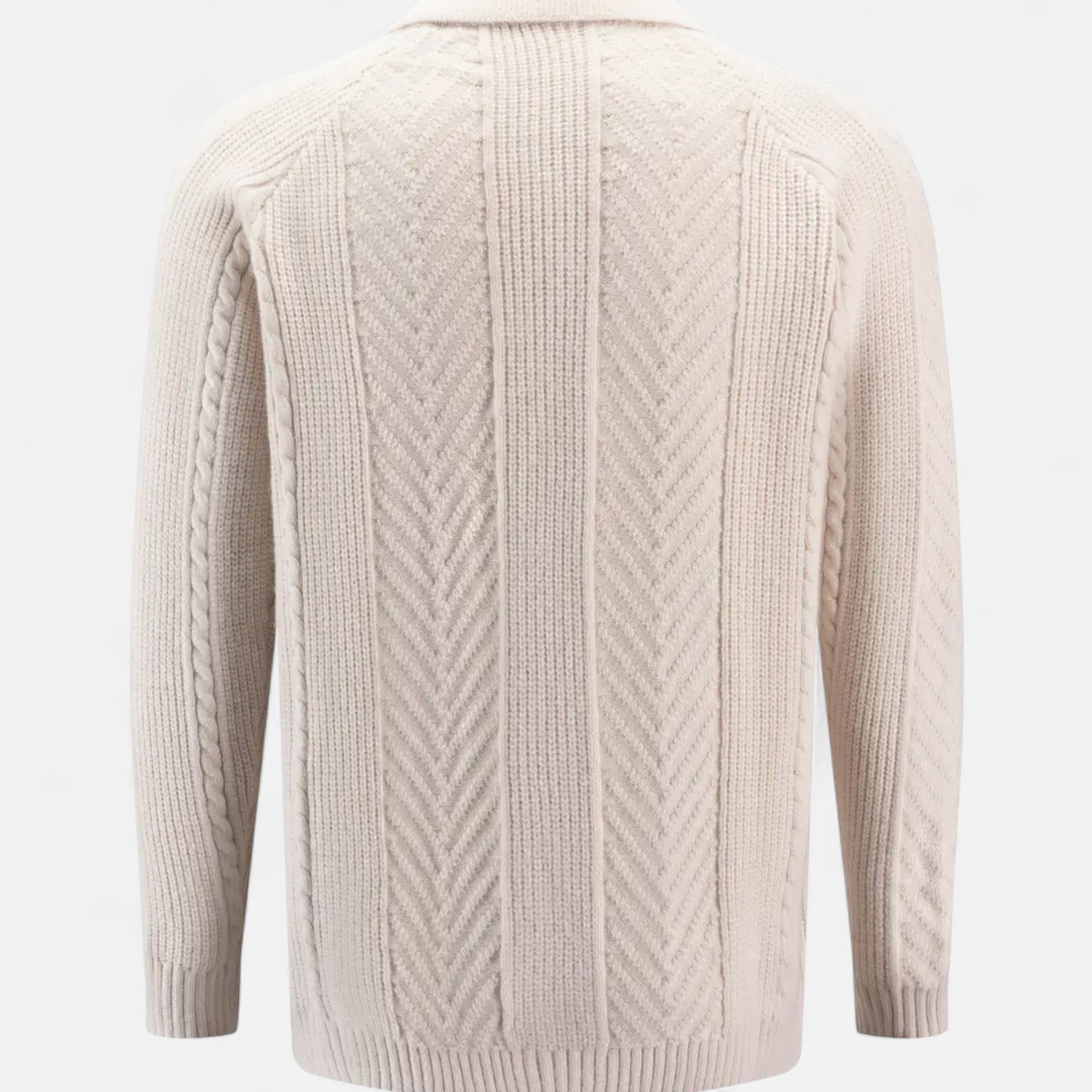 Valenta Mode | Męski Retro Sweter z Półotwartym Dekoltem – Styl i Ciepło w Jednym