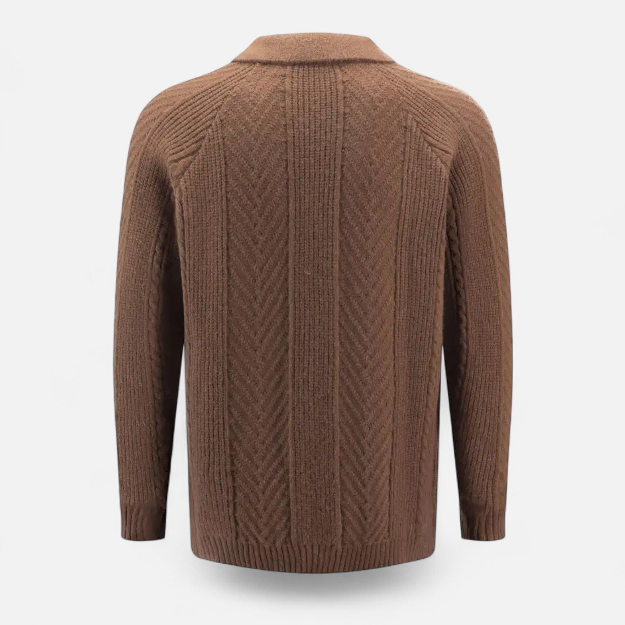 Valenta Mode | Męski Retro Sweter z Półotwartym Dekoltem – Styl i Ciepło w Jednym