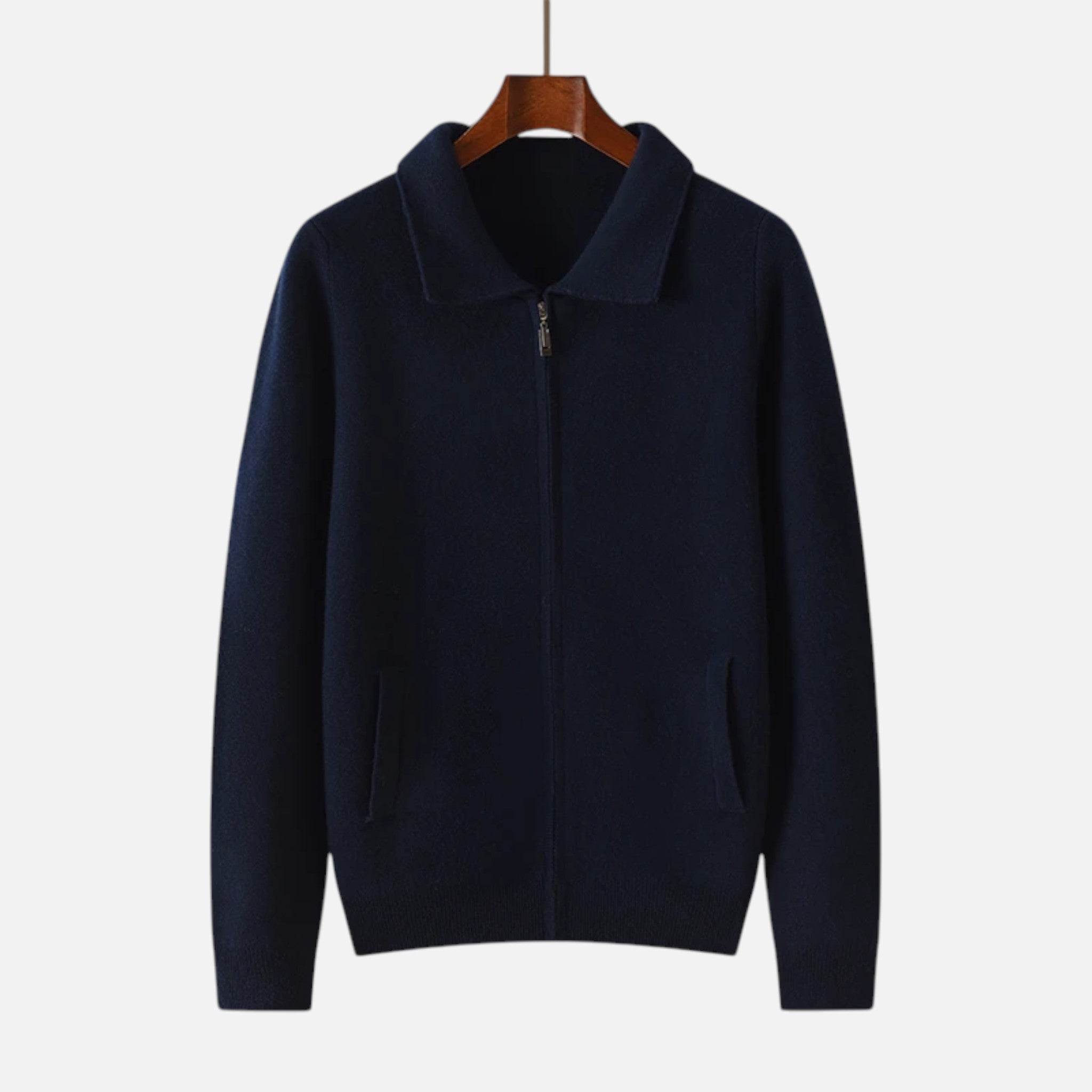 Valenta Mode | Męski Sweter Merino na Zamek – Klasyczna Elegancja