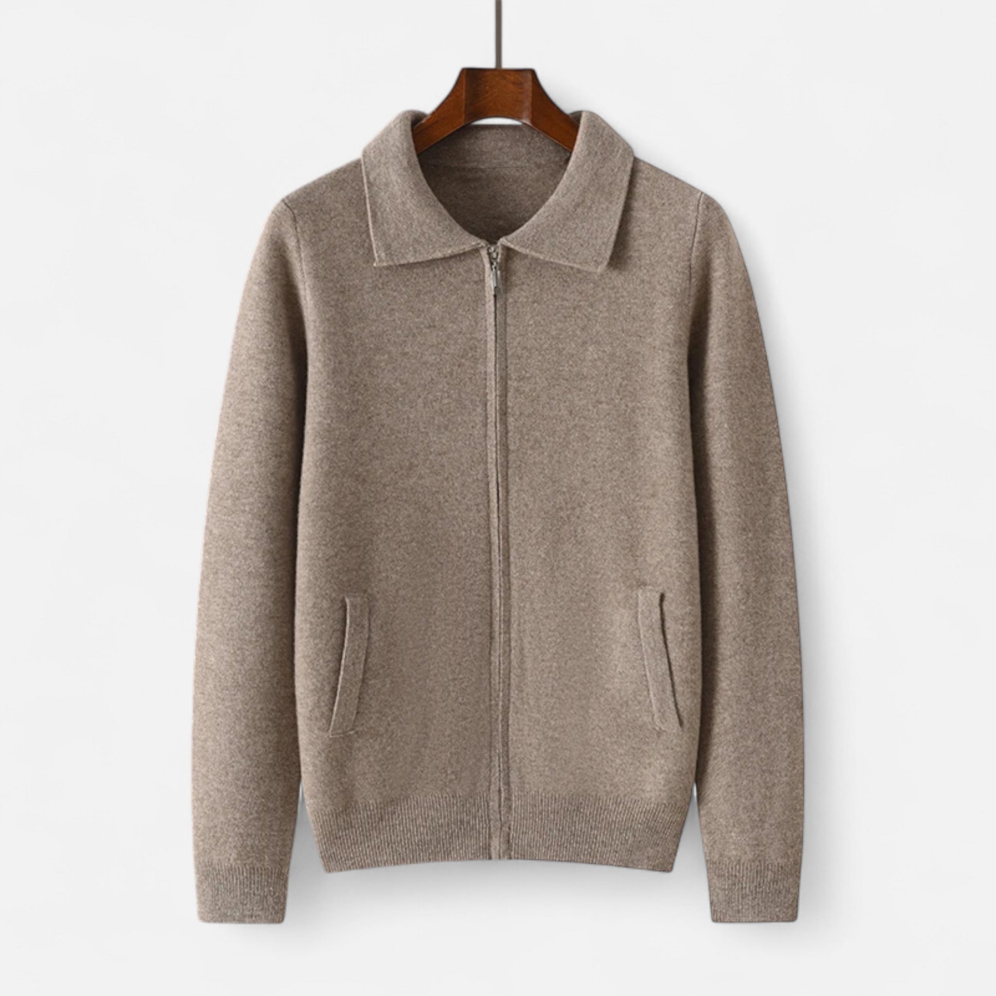 Valenta Mode | Męski Sweter Merino na Zamek – Klasyczna Elegancja